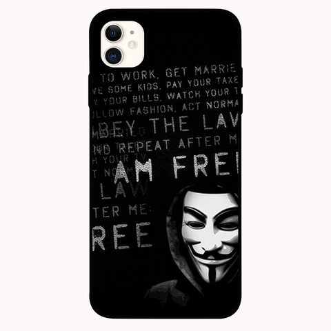 Theodor - Apple iPhone 12 6.1 inch Case I Am Free Flexible Silicone