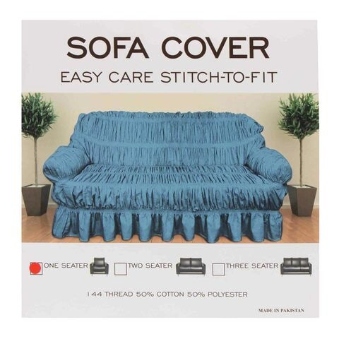 First 1 Sofa Cover One Seater Blue