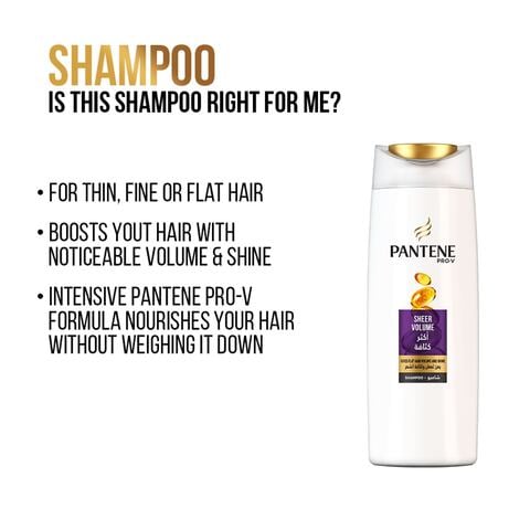 Pantene Pro-V Shampoo Sheer Volume Gives Flat Hair Volume And Shine 400 Ml