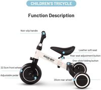 Kids Tricycles for 1-3 Years Old Boys Girls, 3 Wheel Toddler Trike Baby Balance Bikes with Removable Pedal and Adjustable Seat Red (white)