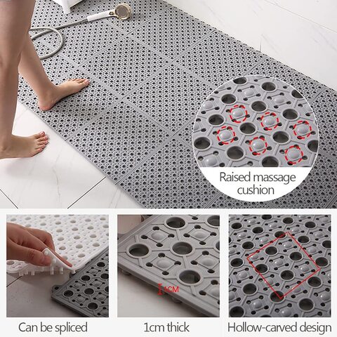 Household Round Shower Mat Anti-Slip Bath Mats with Drain Hole