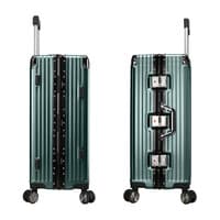 Cabinpro Lightweight Aluminum Frame Fashion Luggage Trolley Polycarbonate Hard Case Carry On Suitcase with 4 Quite 360&deg; Double Spinner Wheels CP001 Dark Green