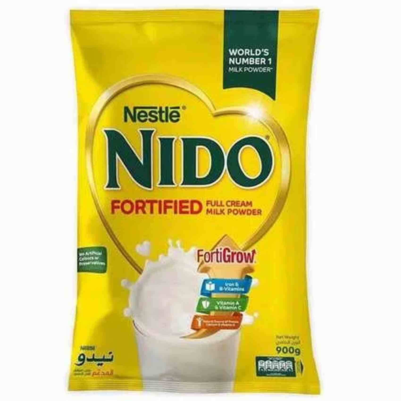 buy nestle nido fortified full cream milk powder pouch 900 gram online shop food cupboard on carrefour jordan