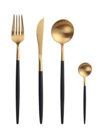 Generic -4-Piece Stainless Steel Cutlery Set Black / Gold
