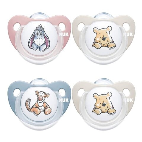 Nuk Disney Winnie The Pooh Baby Silicone Soother 0-6m Multicolour Pack of 2