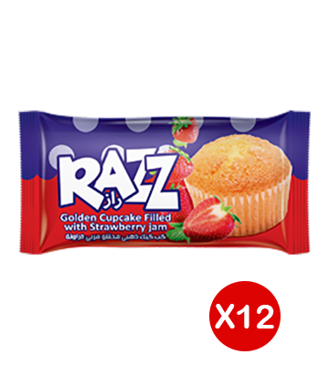 Razz Cupcake With Strawberry Jam, 1 Piece - Pack of 12