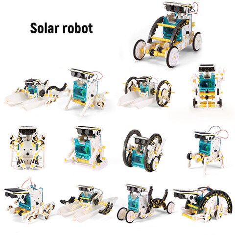 Generic - 13 In 1 Solar Robot DIY Children Intelligence Solar Toy Solar Handmade Toy Set Stem Science Toy Solar Energy Building Block Puzzle