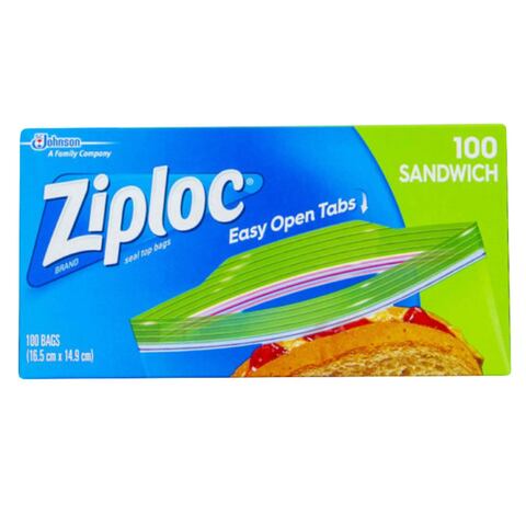 Buy ZIPLOC SANDWICH BAGS 100 Online | Carrefour Kuwait