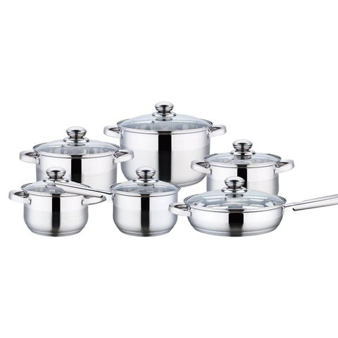 Wilson Stainless Steel Cooking Set With Induction Bottom Silver 12 PCS