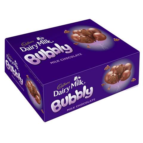 Cadbury Dairy Milk Bubbly Milk Chocolate 28g Pack of 12