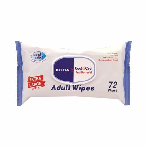 Cool &amp; Cool Extra Large Adult 72 Wipes
