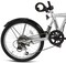 ITG Mogoo Icon 6 Speed Folding Bike With Lock And Head Light 20 Inch, Silver