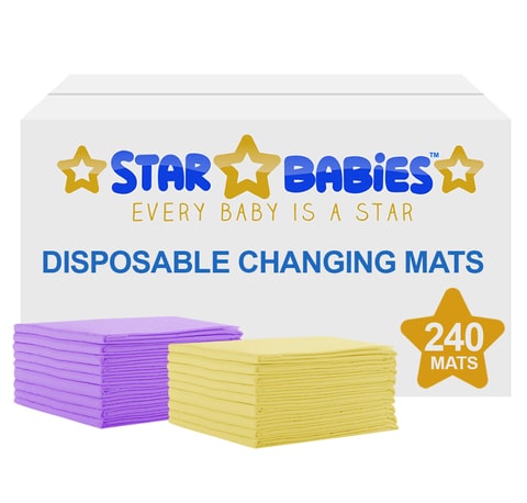 Star Babies Disposable Changing Mats 120pcs Lavender, 120pcs Yellow ...