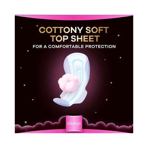 Always Dreamzz pad Cotton Soft Maxi Thick Night Long Sanitary Pads with Wings 20 Pads