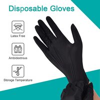Zalcoon Nitrile Exam Gloves (Extra Large), Black, Latex-Free, Powder-Free, Disposable Gloves, for Medical, Cleaning, Food Service, 4 mil - 100 Pieces