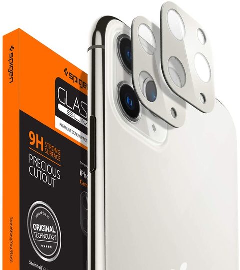 Spigen Camera Lens Screen Protector [2 Pack] designed for Apple iPhone 11 PRO/iPhone 11 Pro MAX - Silver