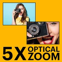 Kodak PIXPRO FZ55-BK 16MP Digital Camera 5X Optical Zoom 28mm Wide Angle 1080P Full HD Video 2.7&quot; LCD Vlogging Camera (Black)