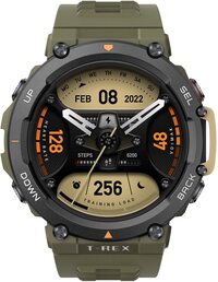 Amazfit T Rex 2 Smart Watch for Men, Rugged Outdoor GPS Sports Fitness Watch, 15 Military Grade Tests, Real time Navigation, Wild Green