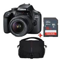 Canon EOS 4000D DSLR Camera With EF-S 18-55mm III Lens, DSLR Bag And 32GB SDHC Memory Card Black