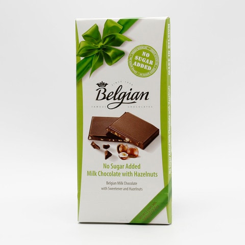 اشتري بيلجيان شوكولاته بالحليب مع البندق خالية من السكر 100  جرام في السعودية