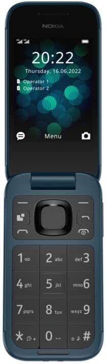 Nokia 2660 Flip Feature Phone With 2.8&quot; Display, 4G Connectivity, Hearing Aid Compatibility (Hac), Built-In Camera, MP3 Player, Wireless FM Radio And Classic Games (Dual SIM), Blue