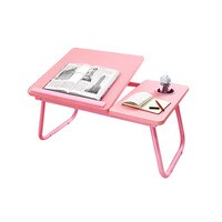 lavish Bed Tray Table Lap Desk with Cup Holder &amp; Legs Adjustable Laptop Desk Working from Home Pink  Color 1 unit