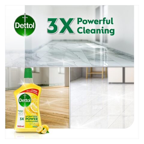Dettol Antibacterial Power Multi Purpose Lemon Floor Cleaner 900ml x Pack of 1 + 1 Free