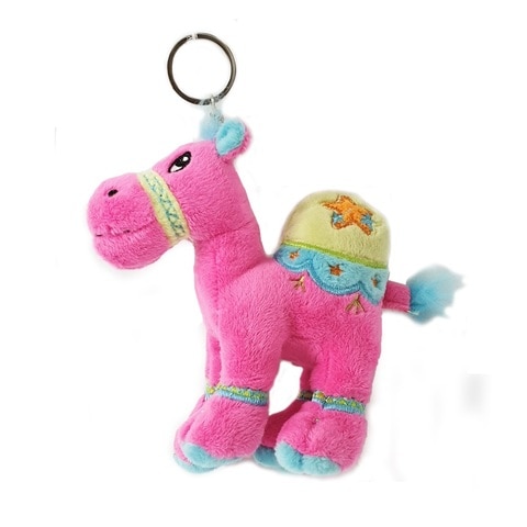 Caravaan - Soft Toy Camel Dark Pink Size 12cm with key ring attachment