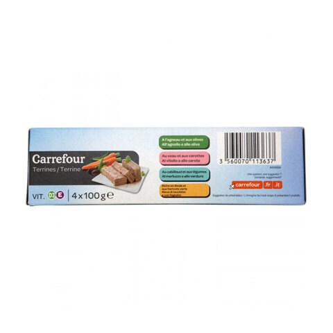 Carrefour Cat Food Assorted Terrine 100g x Pack of 4