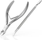 اشتري Cuticle Nippers 1/2 Jaw Extremely Sharp Cuticle Trimmer Scissors Stainless Steel Nail Clipper Cutter Remover Pedicure Manicure Tool, Opove X7, Space Grey في الامارات