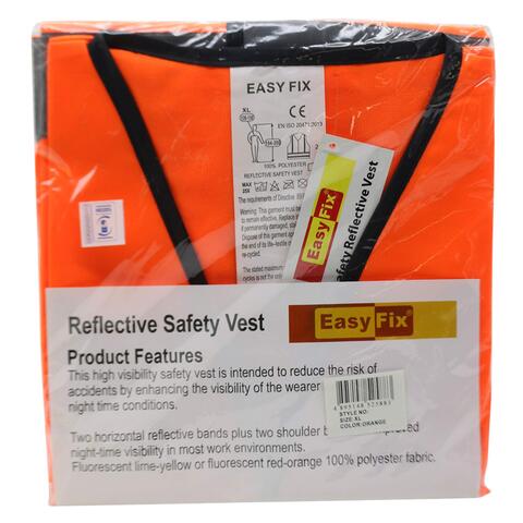 Easy Fix Reflective Heavy Duty Safety Jacket Orange Extra Large