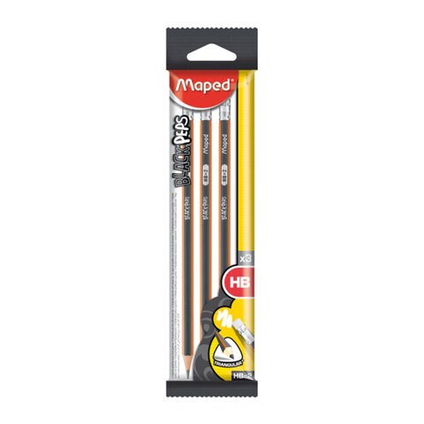 Maped Pencil With Eraser End HB 3 Pieces
