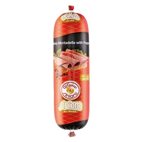 Buy Siniora Smoked Turkey Mortadella With Pepper 500g in Saudi Arabia
