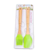 Generic Baking Bbq Bakeware Sweet Bread Oil Cream Cooking Kitchen Basting Brush Silicone- Green Colour 2 Pcs