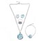 Tanos - Fashion Silver Plated Chain (Necklace/Earring/Ring) Set  Turquoise color Buttefly/Flower Design