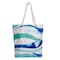 Anemoss Wave Beach Bag Shoulder bag for Women Large and Lightweight Summer Pool Bag with Rope Handle and Inner Pocket White Color
