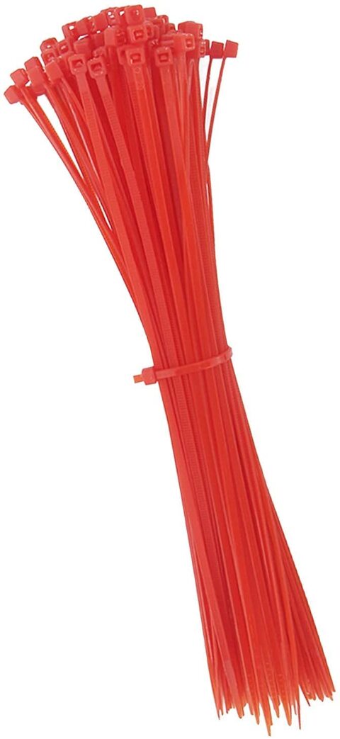 Cable Zip Ties, 100Pack Cable Zip Ties Heavy Duty 7.87Inch, Premium Plastic Wire Ties, Self-Locking Black Nylon Tie Wraps for Indoor and Outdoor (3.6mm * 200MM *100) DKURVE&reg; RED