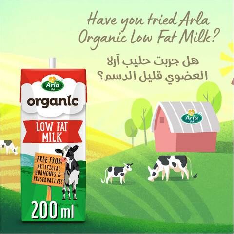 Arla Organic Strawberry Flavour Milk Long Life 200 Ml