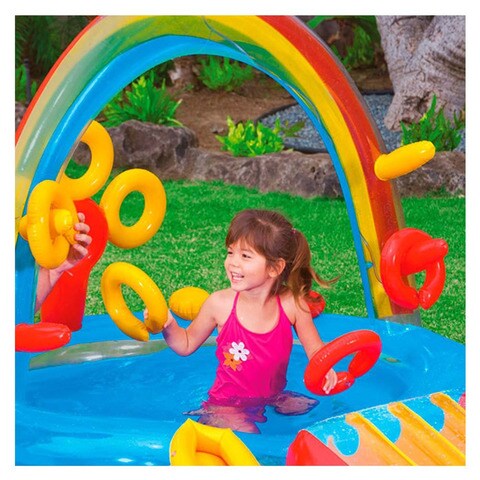 Intex Rainbow 3-Ring Swimming Pool Multicolour 86x86x25cm