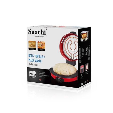 Saachi Roti/Tortilla/Pizza Bread Maker NL-RM-4980G-RD With A Viewing Window