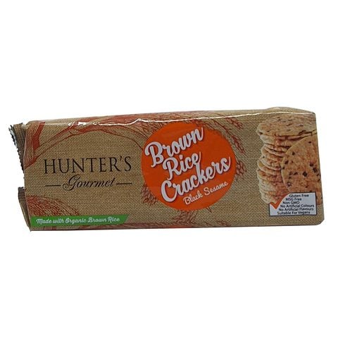 Hunter&#39;s&nbsp;Gourmet Brown Rice Crackers Black Sesame 100g