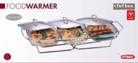 Pyrex Food Warmer With Bowls And Lids 1.5L Silver And Transparent 3 PCS