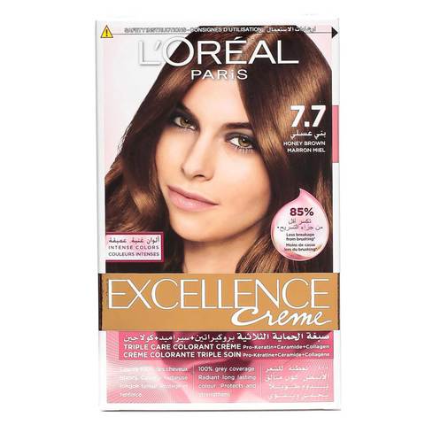LOreal Paris Excellence Cream Triple Care Permanent Hair Colour 7.7 ...