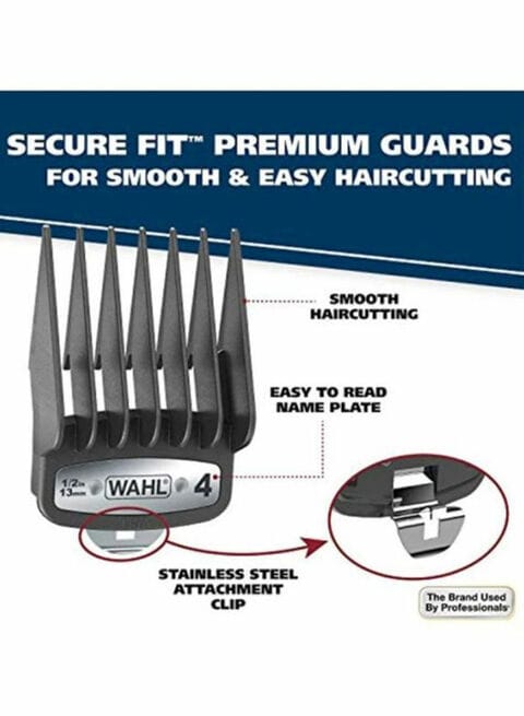 WAHL - Elite Pro High Performance Hair Clipper Kit Black/Silver 9.08x9.94x2.93inch