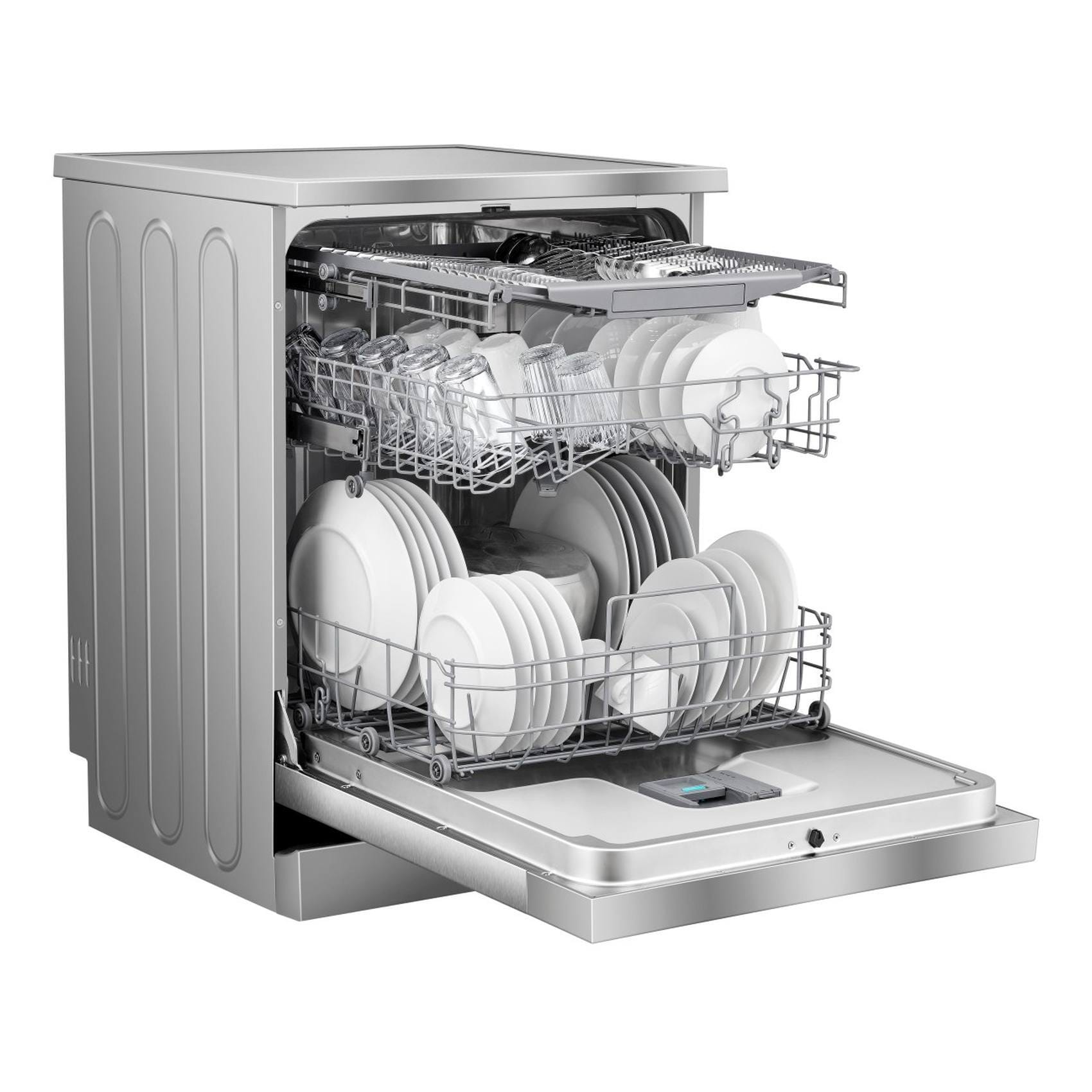 Buy Hisense Freestanding Dishwasher With Standing 15 Place Settings  HS623E90X Silver Online - Shop Electronics & Appliances on Carrefour UAE