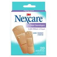 Nexcare Plastic Sheer Bandages Plasters  Assorted 20 PCS