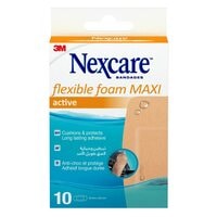Nexcare Active Flexible Foam Maxi Bandages Plasters G 50 mm x 101 mm 10 PCS