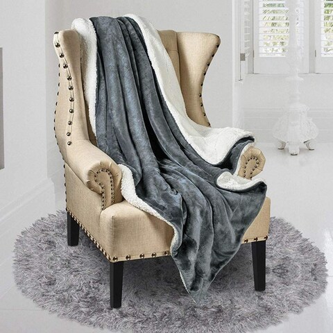 Buy Soft Sheep Reversible Sherpa Blanket Throw Blanket King Size