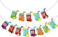 Party Time Hawaiian Fruits Happy Birthday Banner, Fruit Juice Banners For Girls, Boys, Kids, Adults Hawaiian Themed Birthday Party Decorations  (4.7 x 6.2 inch) - Party Supplies