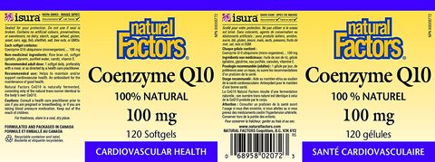 Natural Factors, Co-Enzyme Q10 100 Mg. 120 Softgels 50429